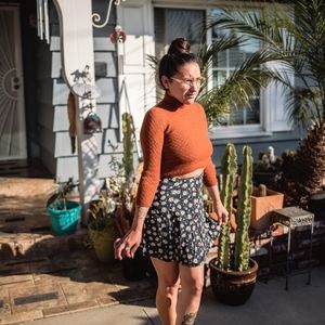 Button Down Floral Skirt